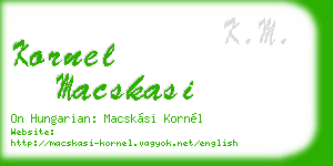 kornel macskasi business card
